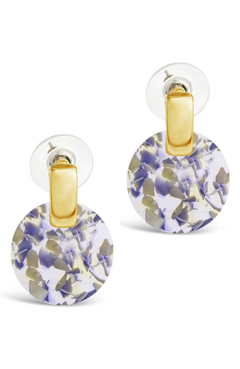 Sterling Forever 14K Gold Plated Resin Circle Drop Earrings, Main, color, 