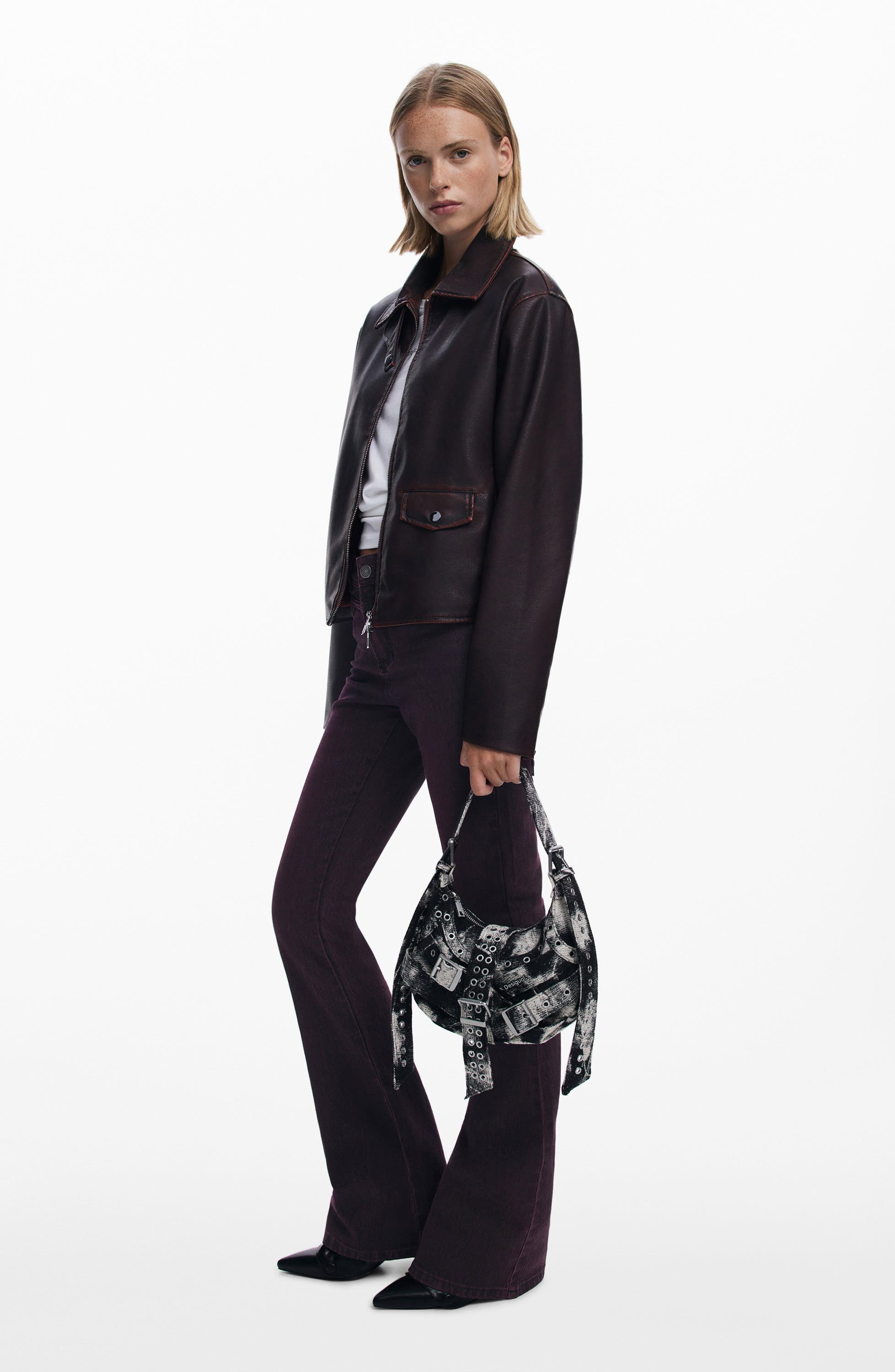 Desigual Logo Belt Detail Shoulder Bag, Alternate, color, Light Gray