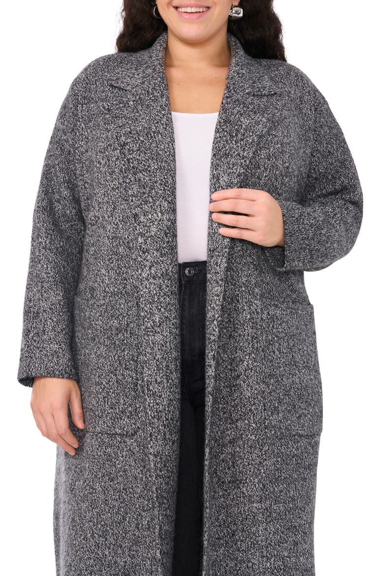 Tie Waist Long Cardigan, Alternate, color, MEDUIM HEATHERED GREY MARLED