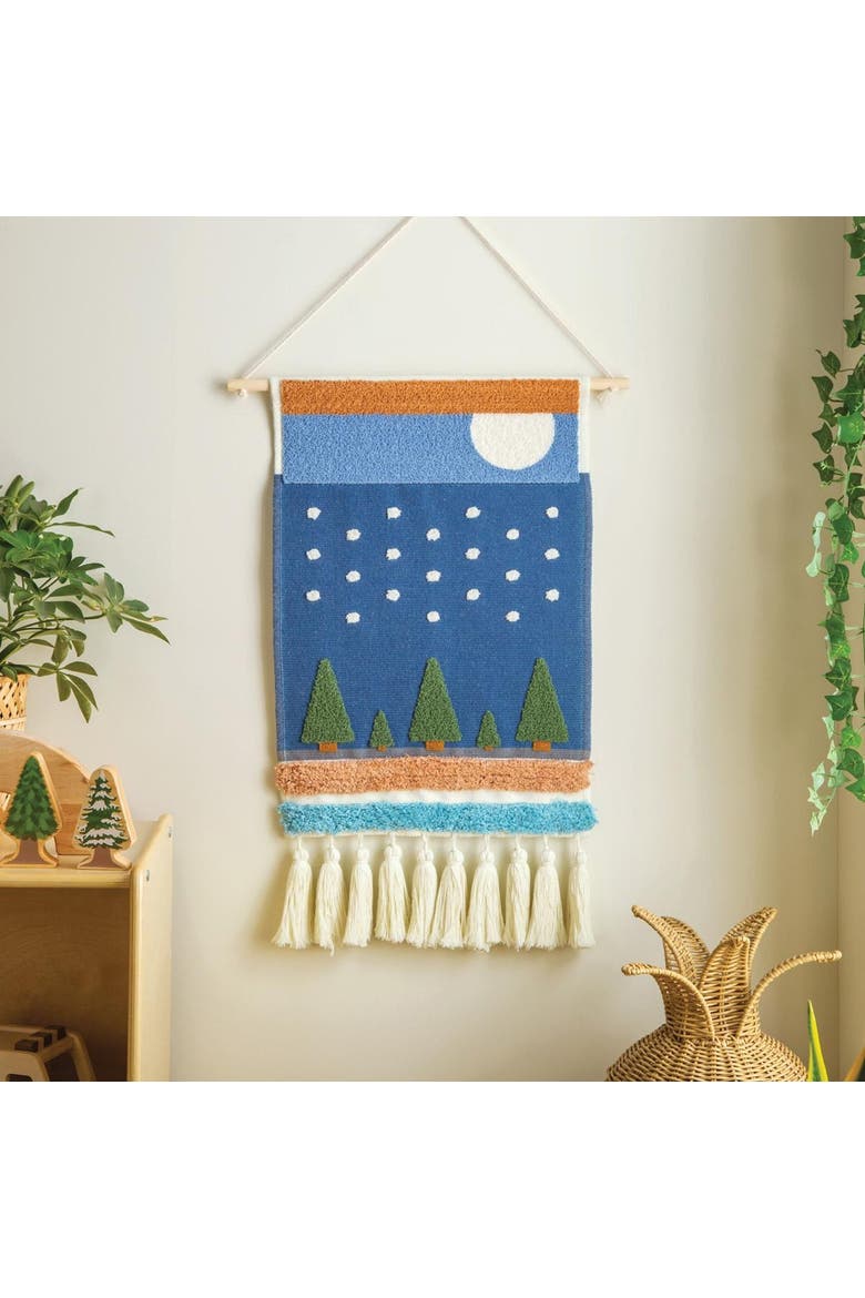 Winter Classroom Tapestry, Alternate, color, blue