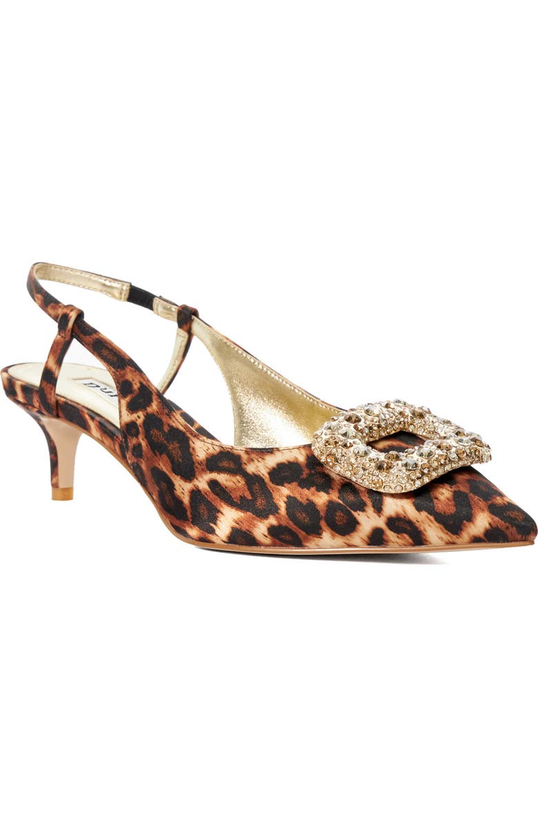 Dune London Centrepiece Slingback Pointed Toe Kitten Heel Pump, Main, color,