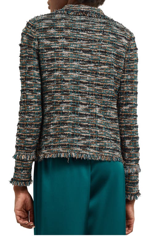 Misook Heritage Metallic Fringe Tweed Jacket In Multi