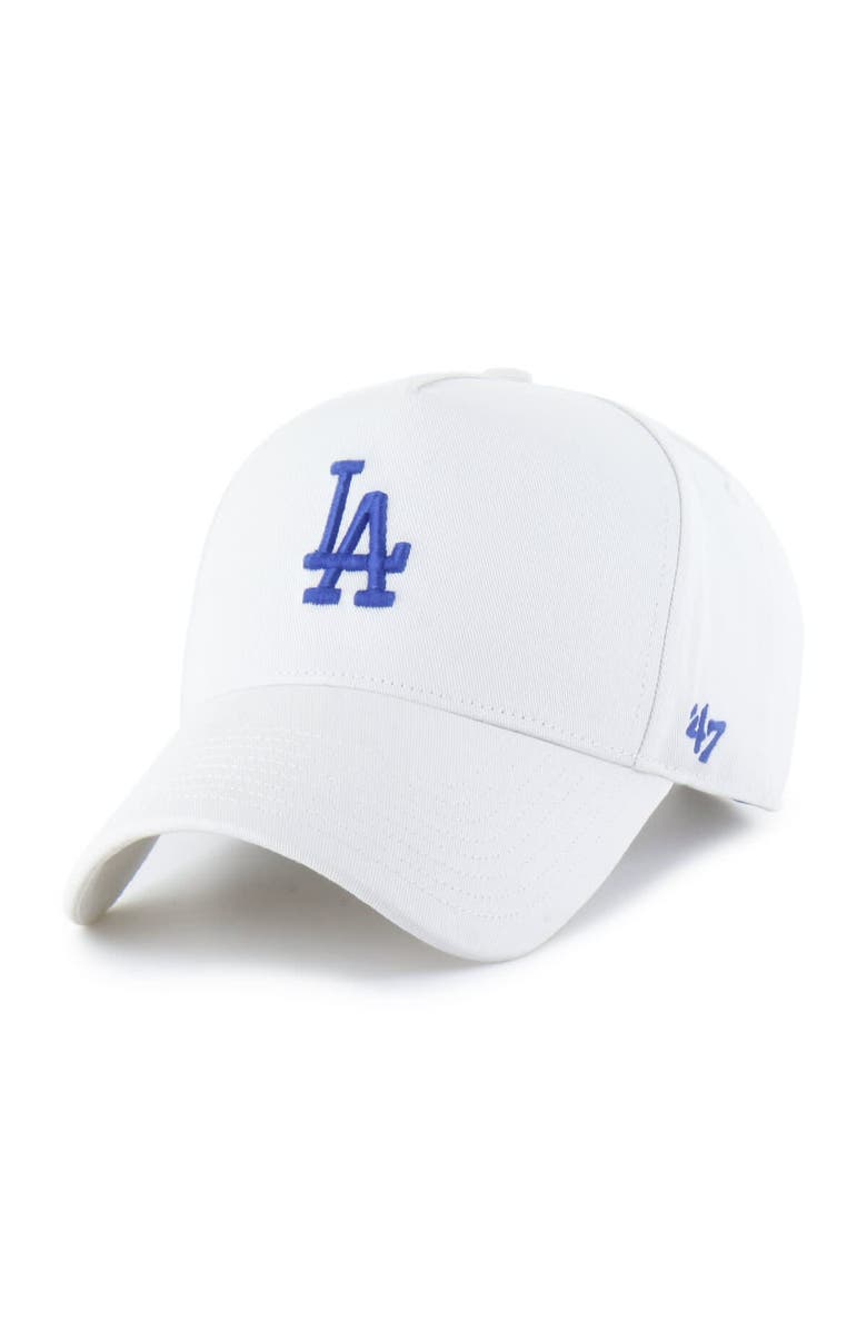 '47 Men's '47 White Los Angeles Dodgers Foundational Pinch Offside Adjustable Hat, Alternate, color, 
