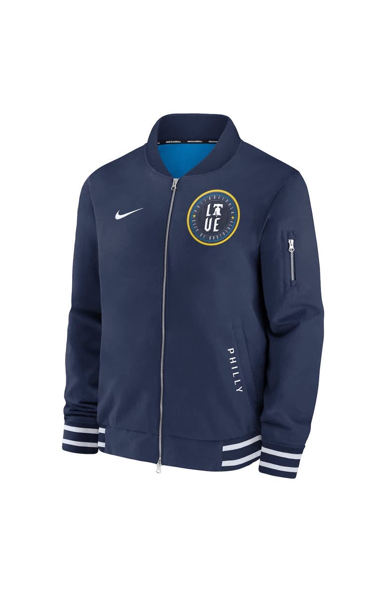 Nike Men's Nike Navy Philadelphia Phillies Authentic Collection City Connect Full-Zip Bomber Jacket, Alternate, color, Navy