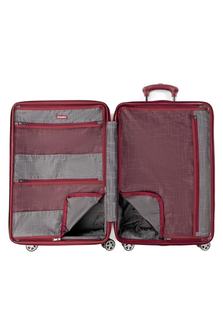 Rollmaster™ Lite 24" Expandable Medium Checked Hardside Spinner Luggage, Alternate, color, BURGUNDY