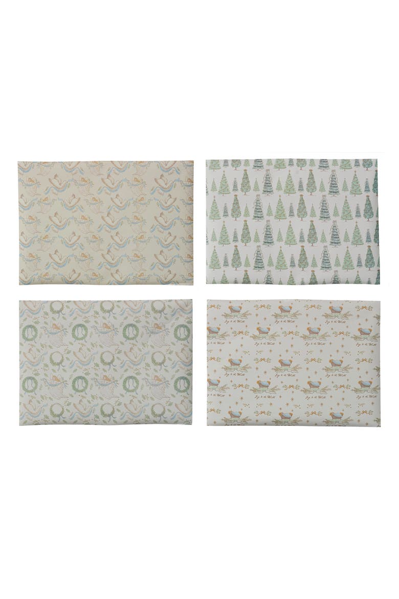 12-Roll Tree/Nativity Patterned Wrapping Paper Sheets, Multicolor, Main, color, Multicolor
