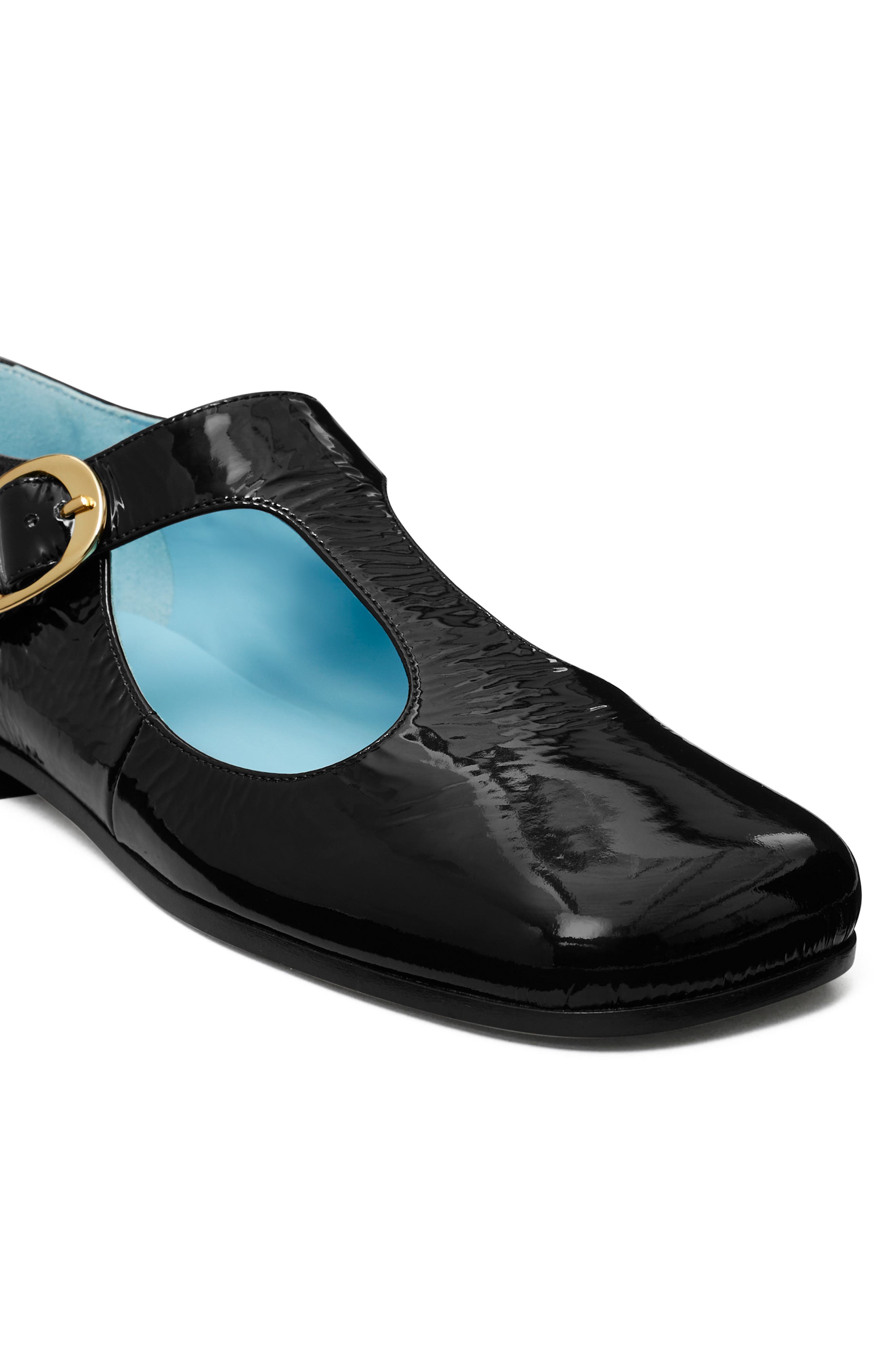 Tory Burch Violet T-Strap Flat, Alternate, color, Nero