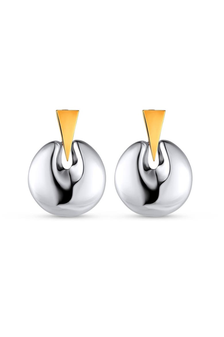 Deco Circle Earring, Main, color, Rhodium
