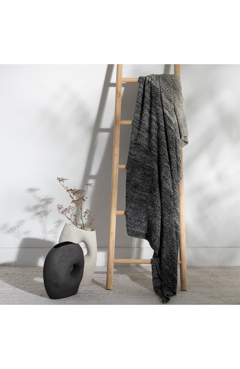 Pink Lemonade Zac Organic Cotton Throw Blanket, Main, color, Dark Grey