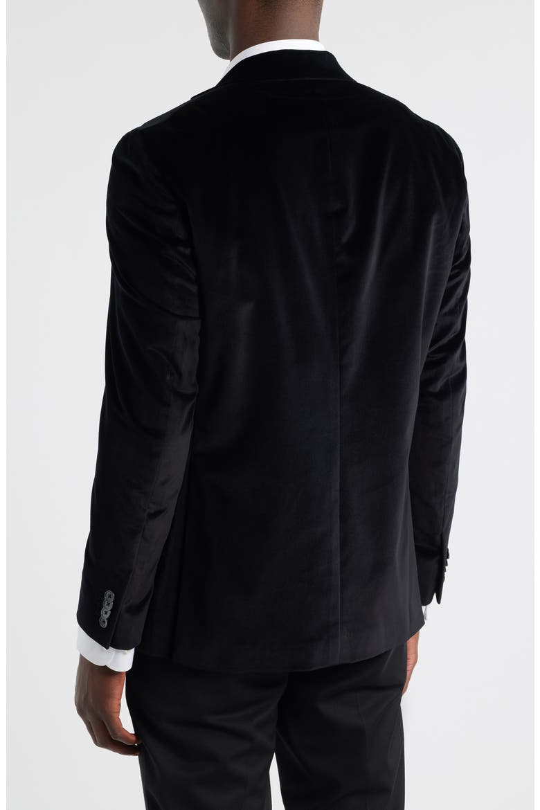 Black Textured Stretch Cotton Sport Coat, Alternate, color, BLACK