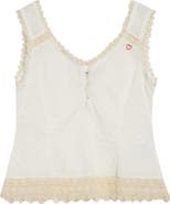 KÚR Vienna Lace Trim Cotton Broderie Anglaise Top