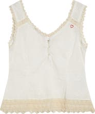 KÚR Vienna Lace Trim Cotton Broderie Anglaise Top