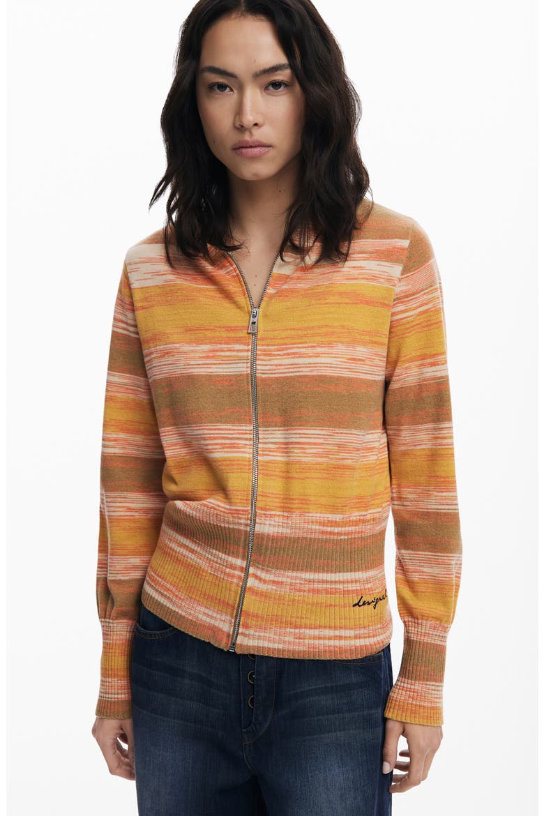 Space Dye Sweater Hoodie, Alternate, color, ORANGE