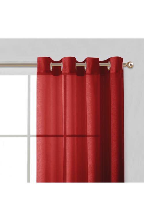 Dainty Home Sheer Set Of 2 Panel Curtains In Red