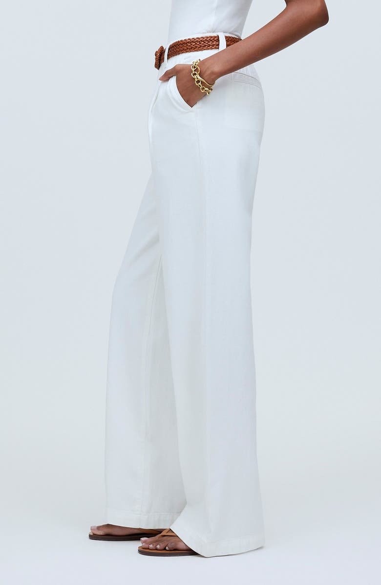 Madewell The Harlow High Waist Wide Leg Jeans, Alternate, color, Tile White