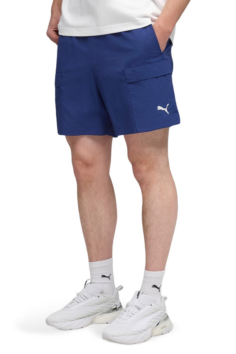 Wardrobe Essentials Relaxed Cargo Shorts, Alternate, color, BLUE JEWEL