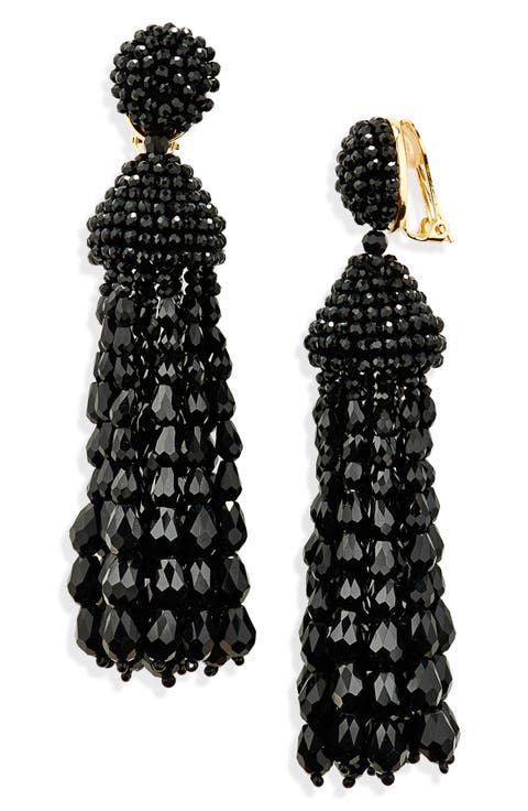 Beaded Chandelier Clip-On Earrings