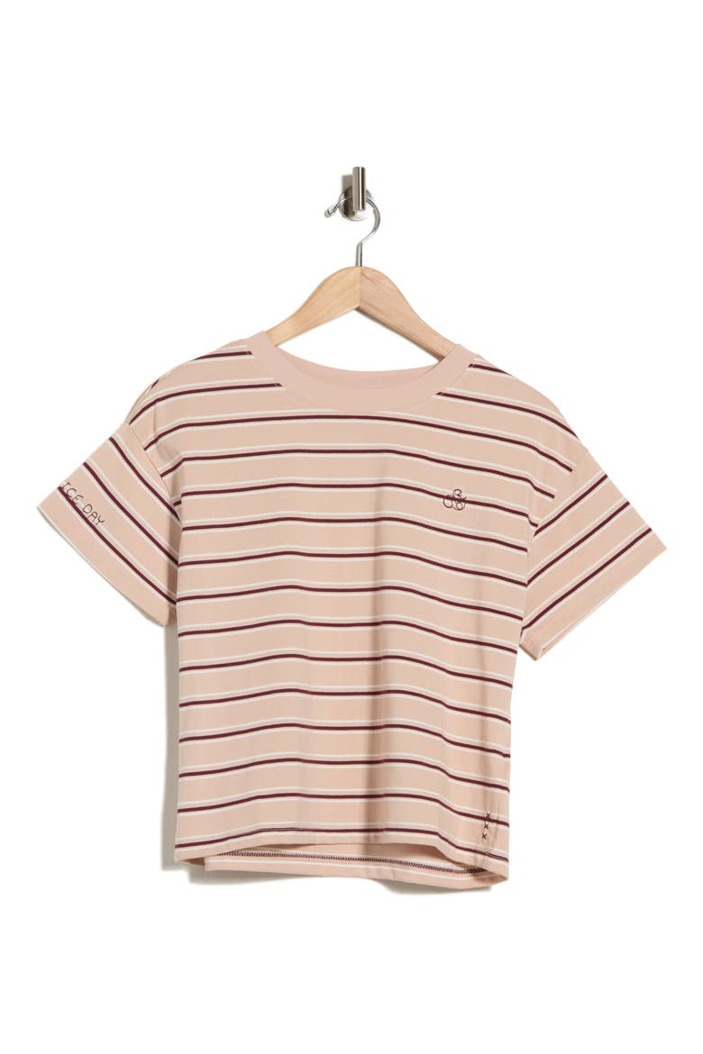 Boxy Yarn Dye Stripe T-Shirt, Alternate, color, FIG EMBROIDERY