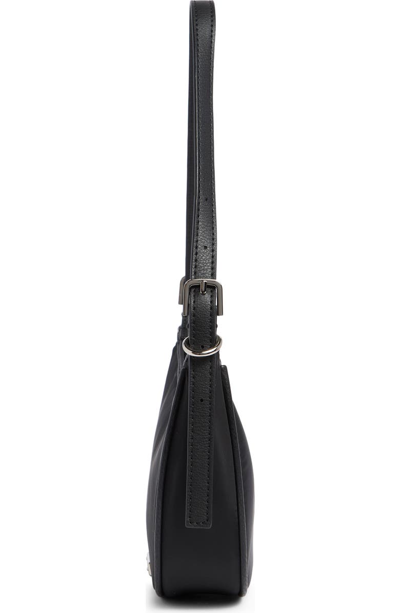 Madden Girl Crescent Shoulder Bag, Alternate, color, Black