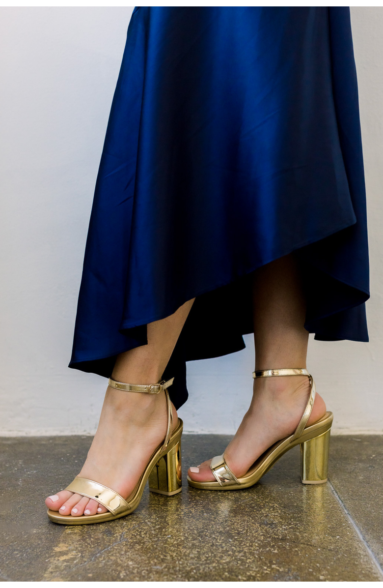 Pashion Footwear The Brenna 4" Block Convertible Heel, Alternate, color, Gold