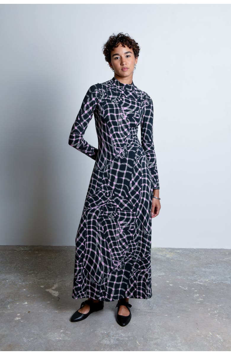 Untitled in Motion Speculus Turtleneck Jersey Maxi Dress, Alternate, color, Folds