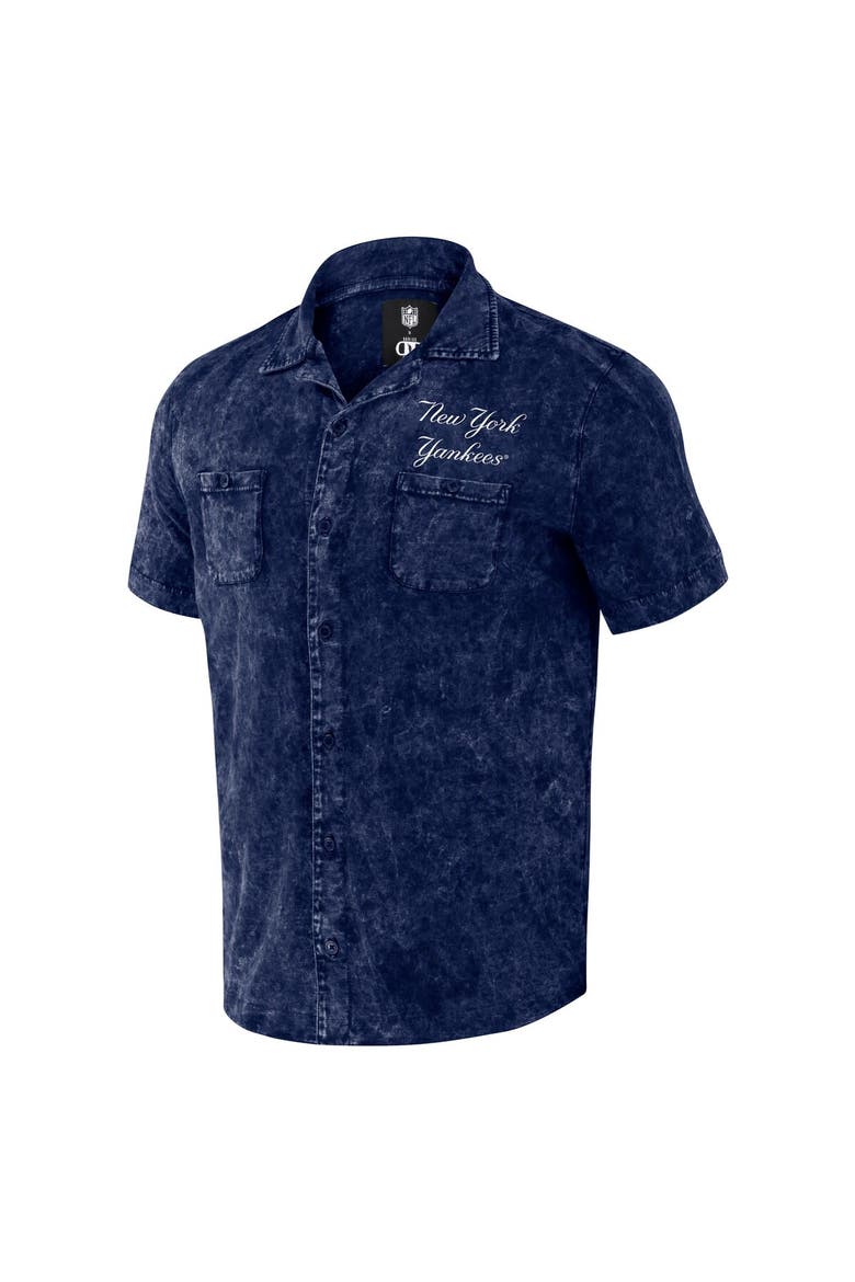 Men's Darius Rucker Collection by Fanatics  Navy New York Yankees Denim Team Color Button-Up Shirt, Alternate, color, Navy