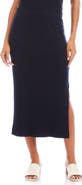 Karen Kane Rib Side Slit Midi Skirt