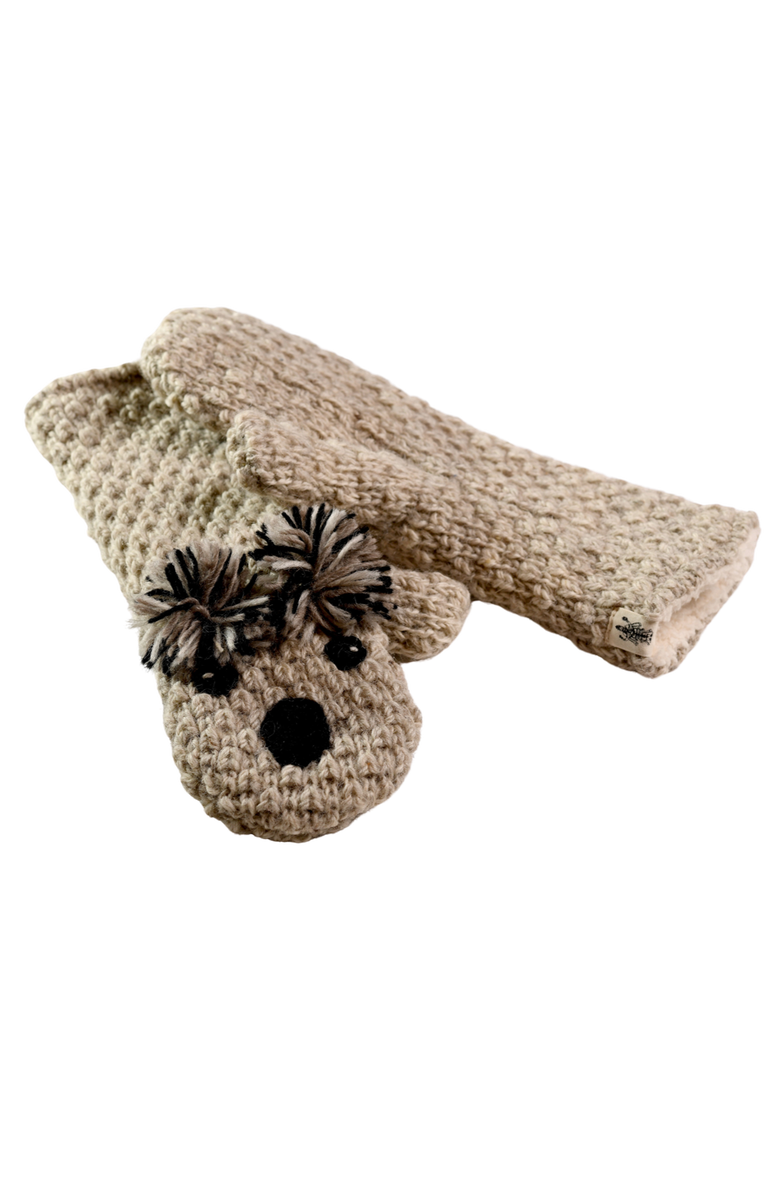 Nirvanna Designs Crochet Koala Mittens, Alternate, color, White Combo