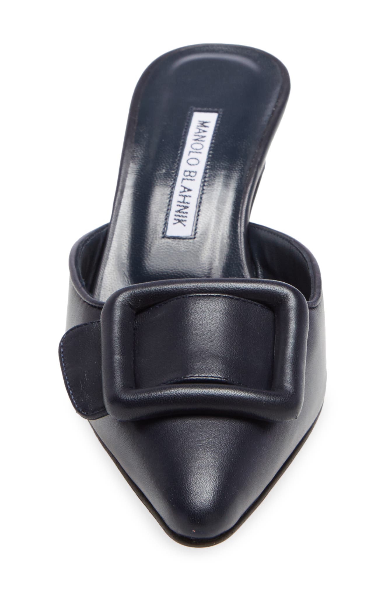 Maysale Buckle Pointed Toe Mule, Alternate, color, NAVY