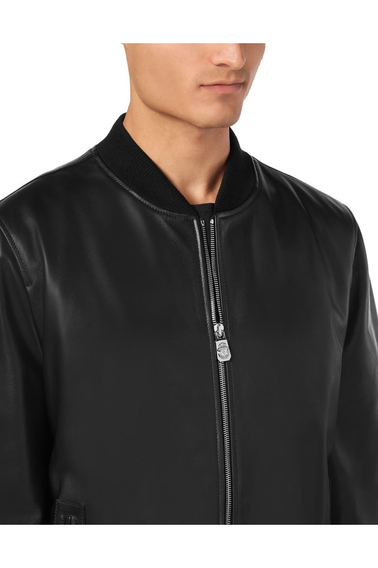 Leather Jacket Men, Alternate, color, black/nickel