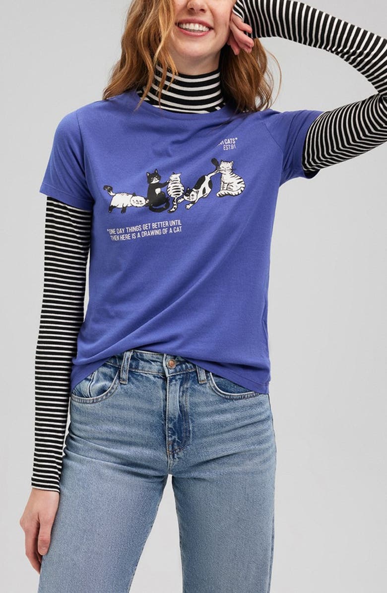 Mavi Jeans Cat Slim Fit Cotton Graphic T-Shirt, Alternate, color,