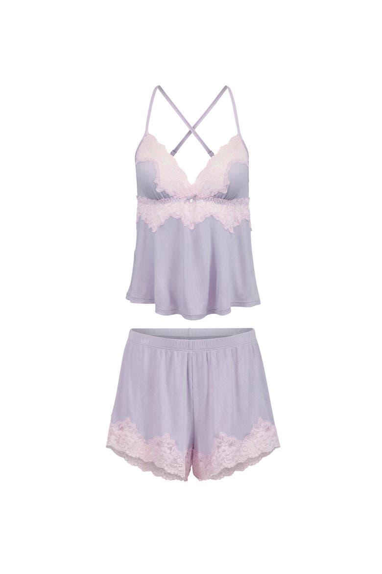 Lora Pajama Cami & Shorts Set, Alternate, color, Medium purple