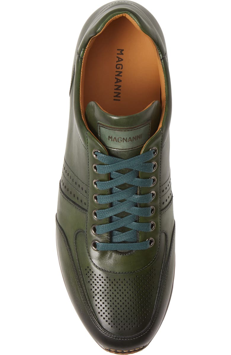 Magnanni Marlow Sneaker, Alternate, color, Verde Leather