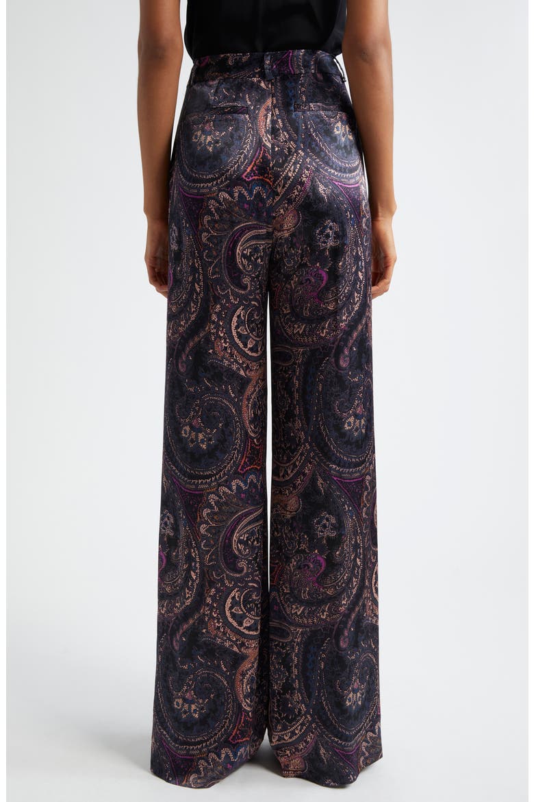 Pilar Wide Leg Velvet Pants, Alternate, color, PLUM MULTI BOUTE PAISLEY