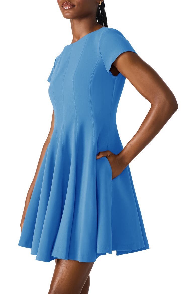 Nili Fit & Flare Minidress, Alternate, color, AZURE BLUE