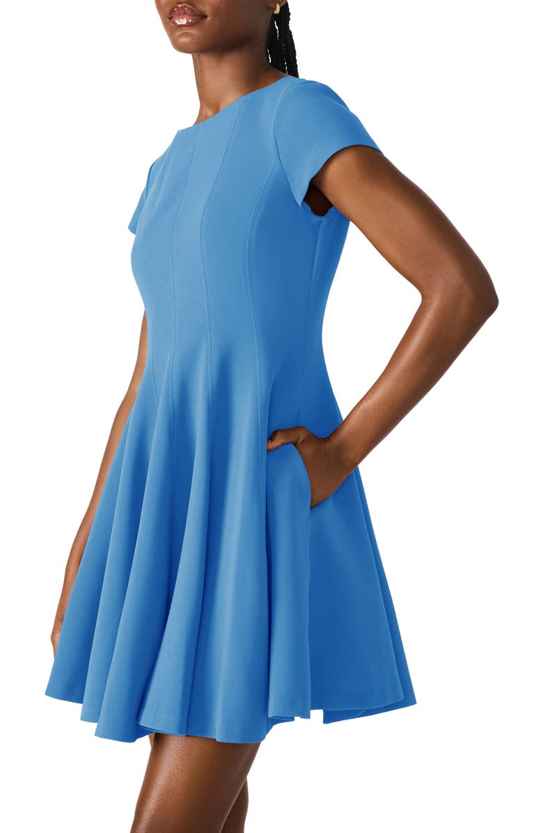 Steve Madden Nili Fit & Flare Minidress, Alternate, color, Azure Blue