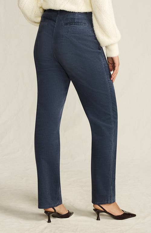 Lands' End Corduroy High Rise Rail Straight Leg Pants In Blue