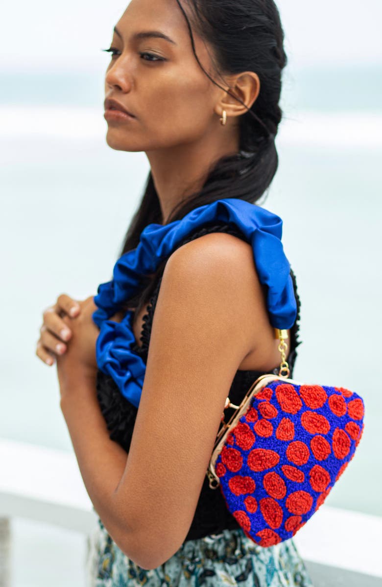 BRUNNA.CO The Arnoldi Mandy Hand-beaded Clutch, Alternate, color, Blue