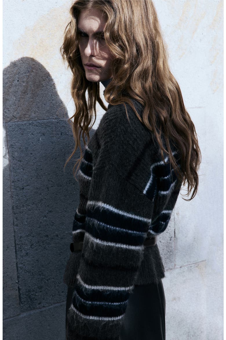 Stripe Sweater, Alternate, color, GREY