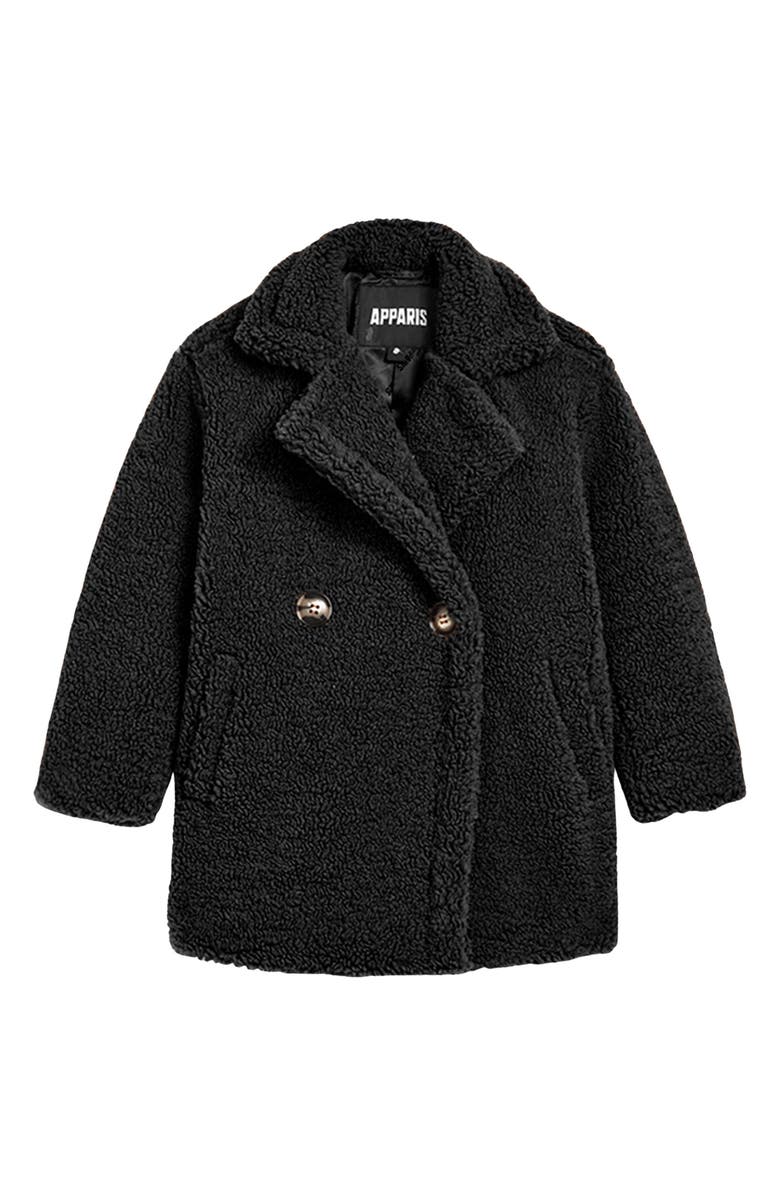 Apparis Kids' Anouck Faux Shearling Peacoat, Main, color, 