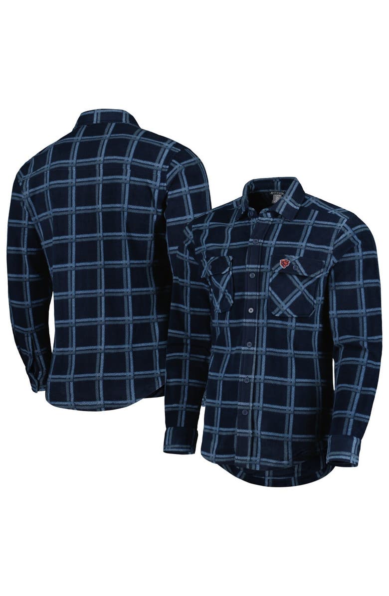 ANTIGUA Men's Antigua Navy Chicago Bears Industry Flannel Button-Up Shirt Jacket, Main, color, Navy