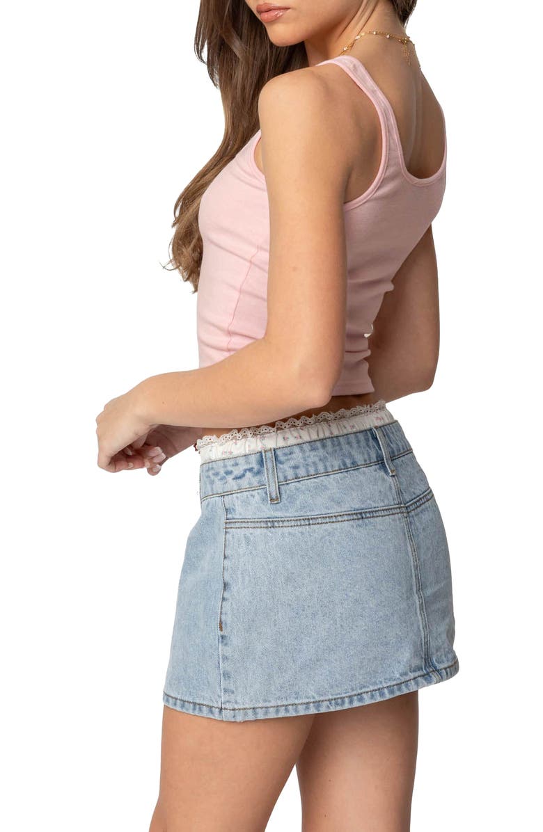 EDIKTED Tiana Henley Crop Tank, Alternate, color, Pink