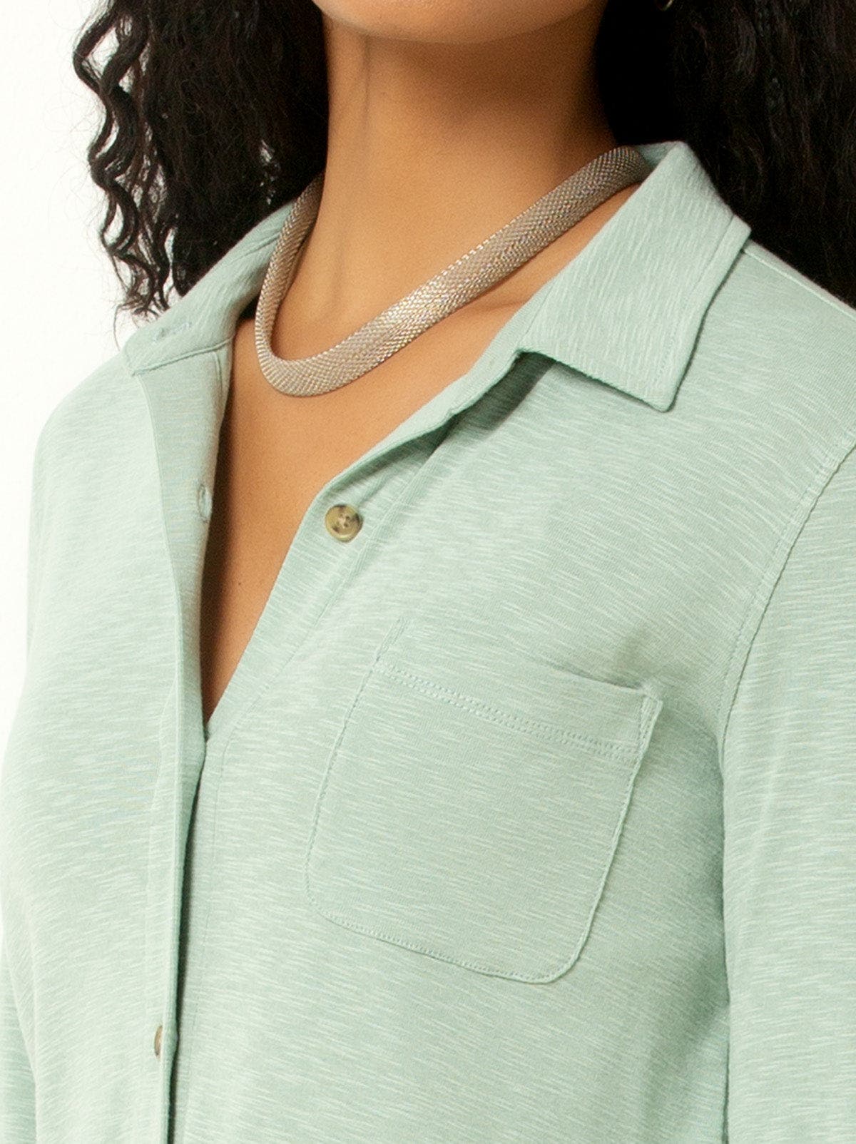 Knit Button-Up Shirt - image 2