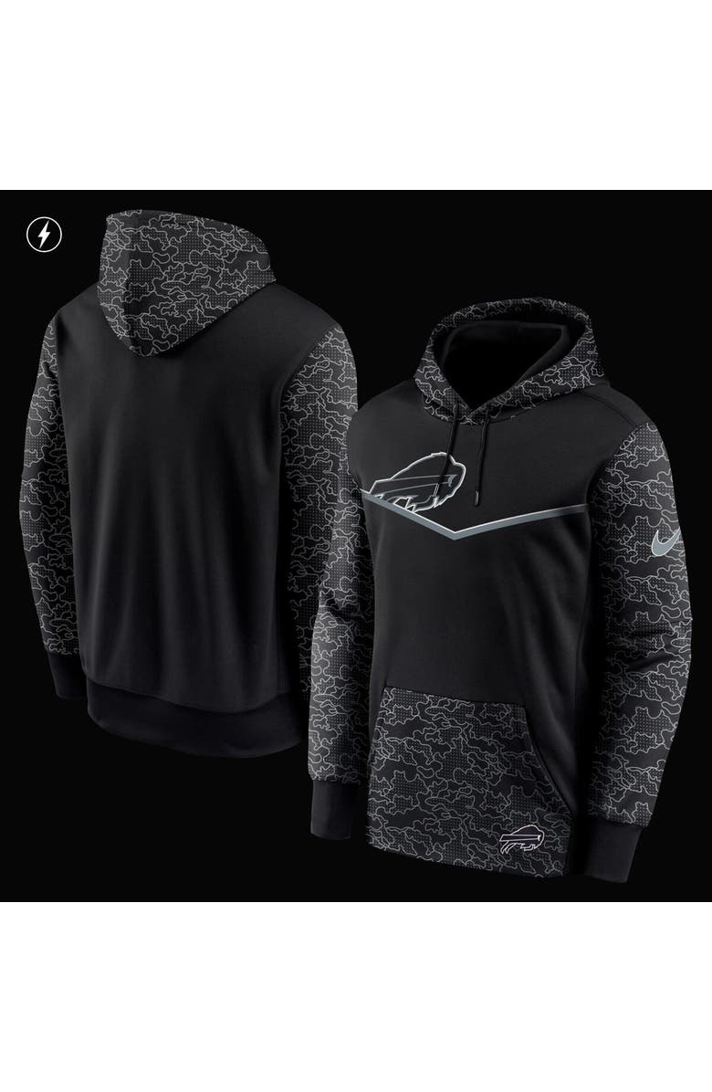 Nike Men's Nike Black Buffalo Bills RFLCTV Chevron Pullover Hoodie, Alternate, color,