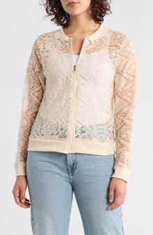 Forgotten Grace Crochet Mesh Zip-Up Jacket