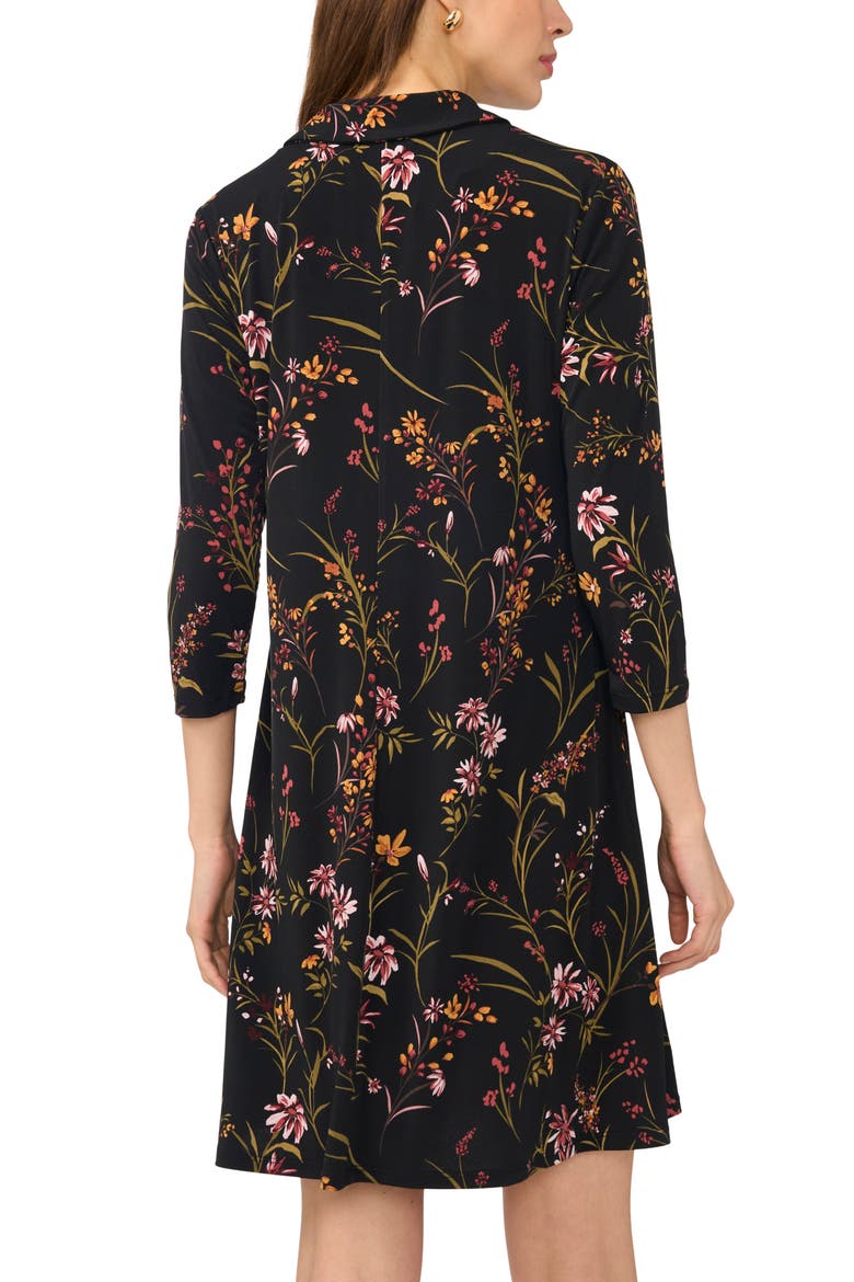Quarter Zip A-Line Dress, Alternate, color, RICH BLACK