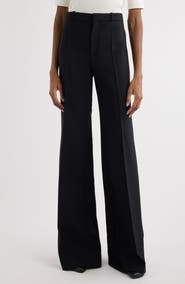 Chloé Virgin Wool Crêpe Flare Leg Trousers
