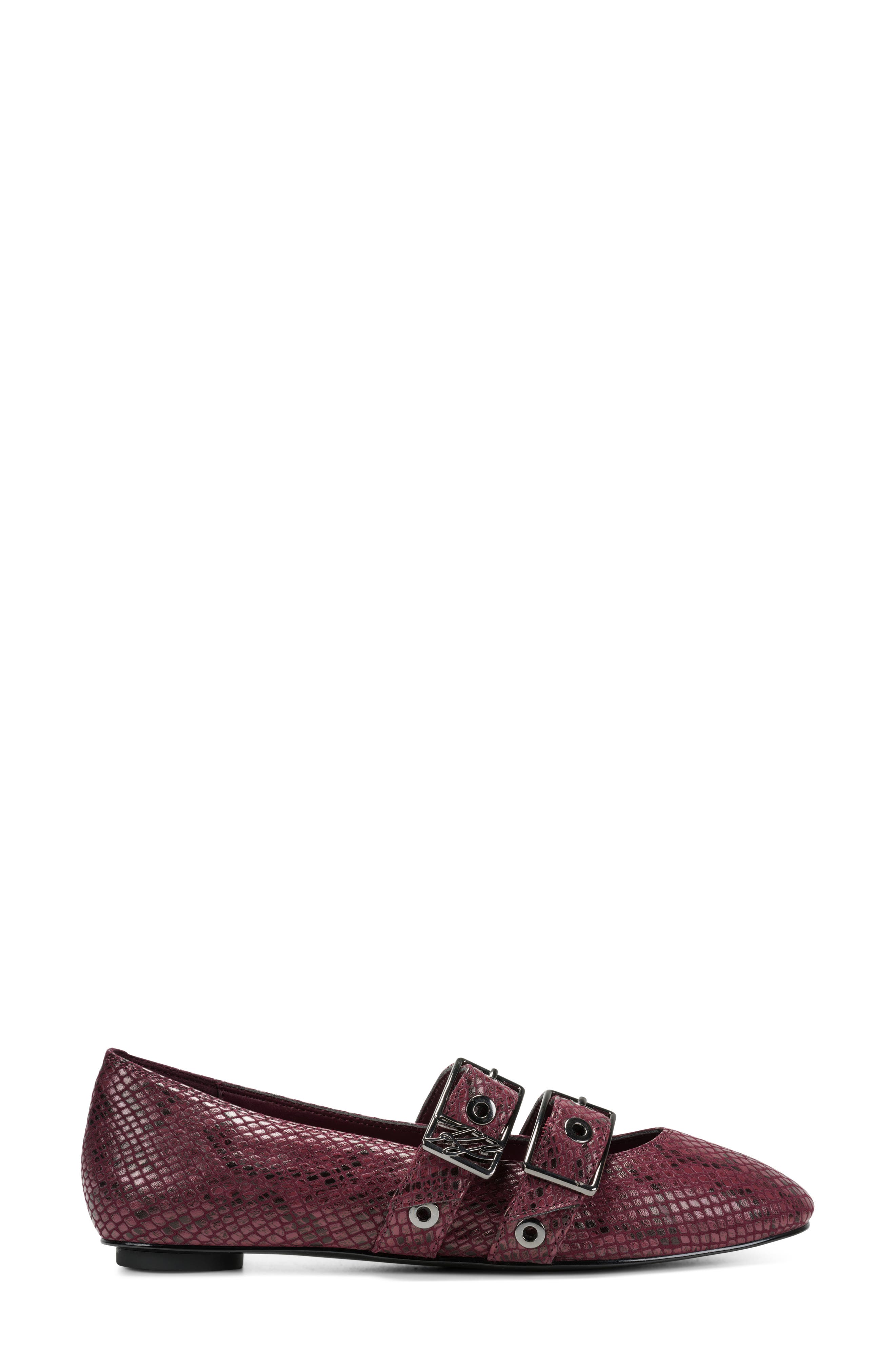 Ashlyn Double Band Flat, Alternate, color, BURGUNDY