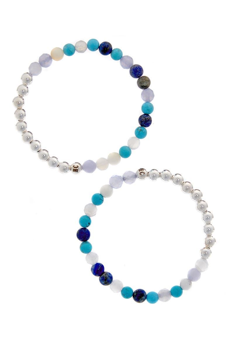 N16 Protection & Inner Strength Set of 2 Healer's Bracelets, Main, color, SILVER