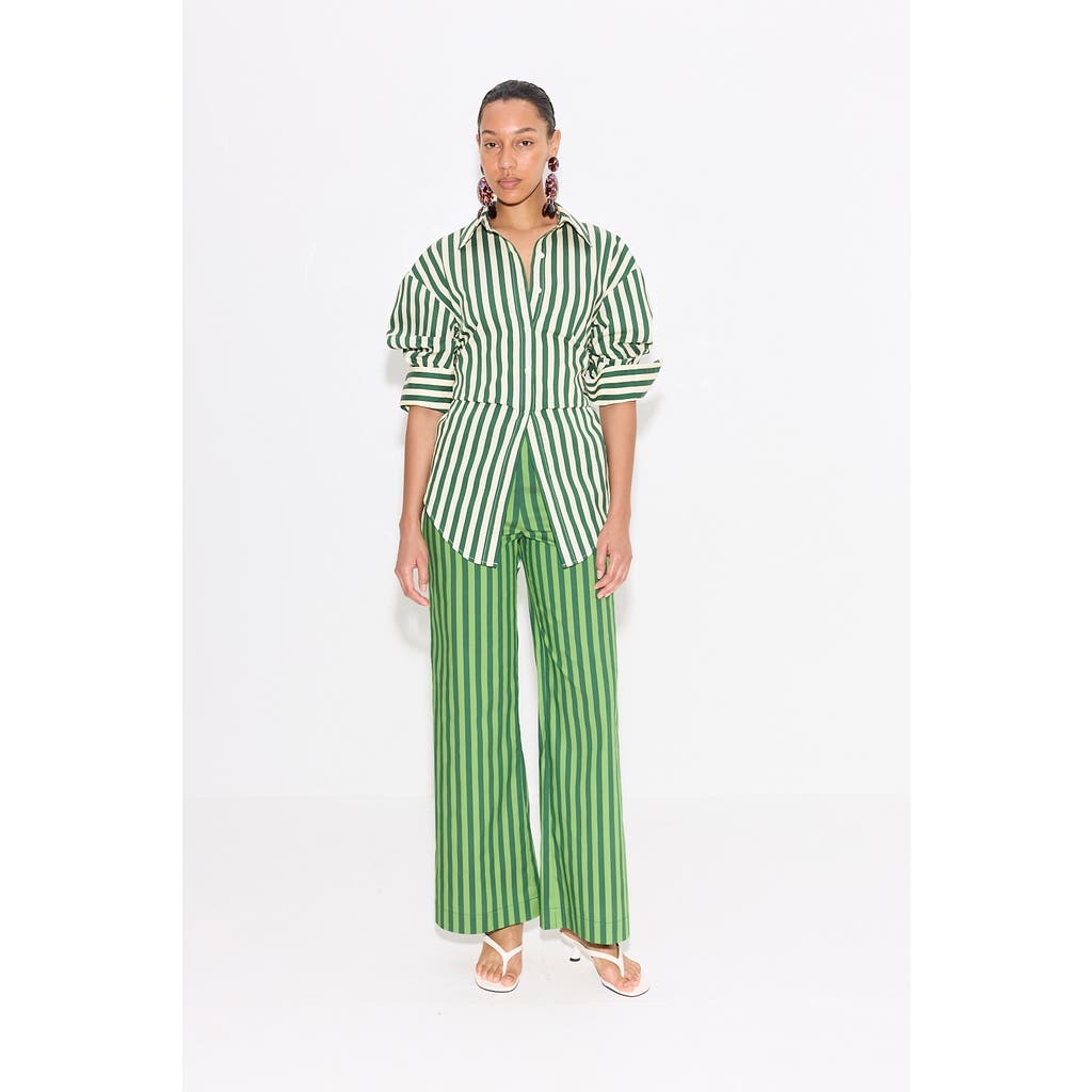 Simonmiller Pia Poplin Pant In Gummy Green/moss